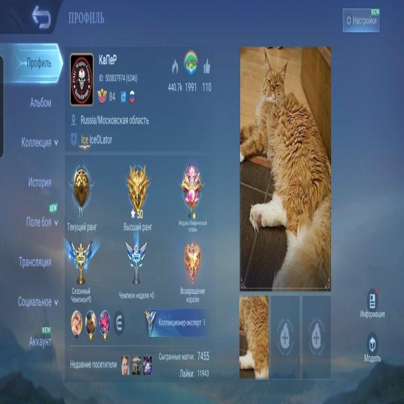 🎮 Mobile Legends акаунт | Майстер | 124 героїв | 192 облич