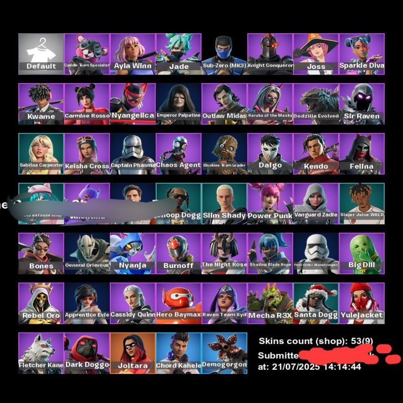 🎨 53 скіна | 🌟 Fortnite акаунт