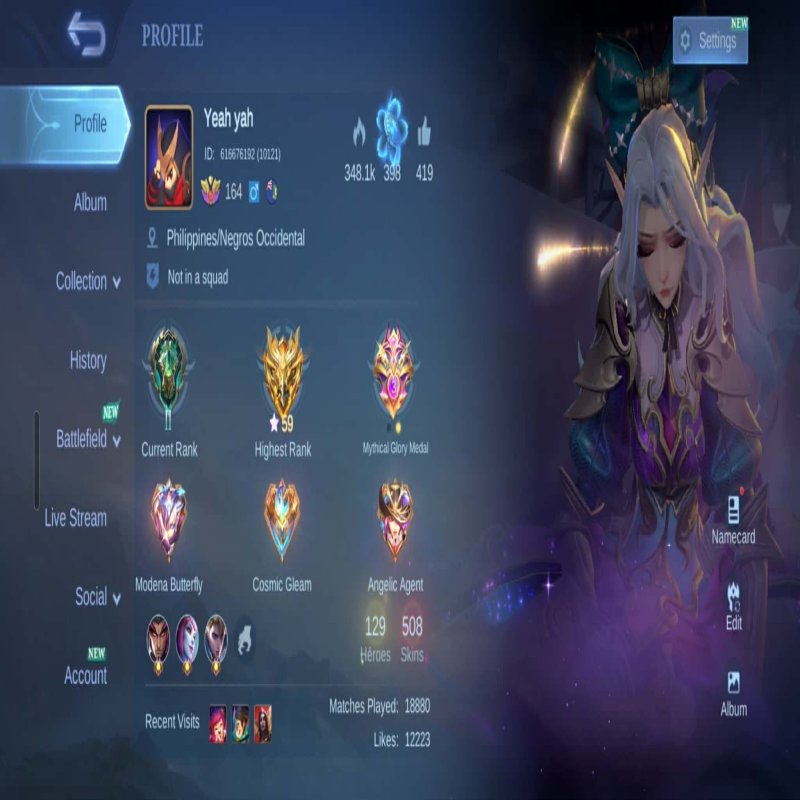 🎮 Mobile Legends акаунт | Міфічний | 130 героїв | 508 облич