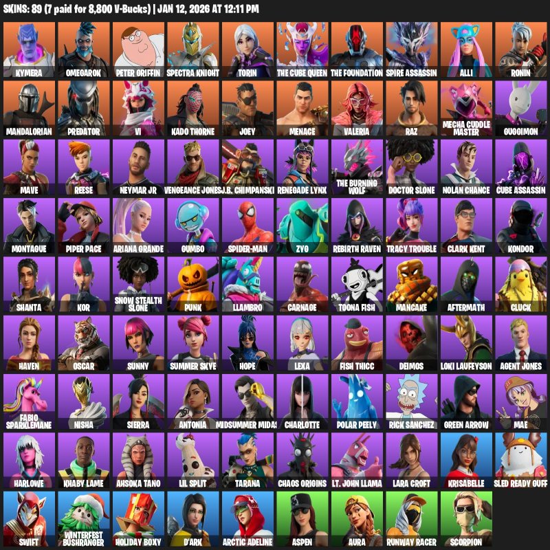 🎨 89 скінів | 🌟 Fortnite акаунт