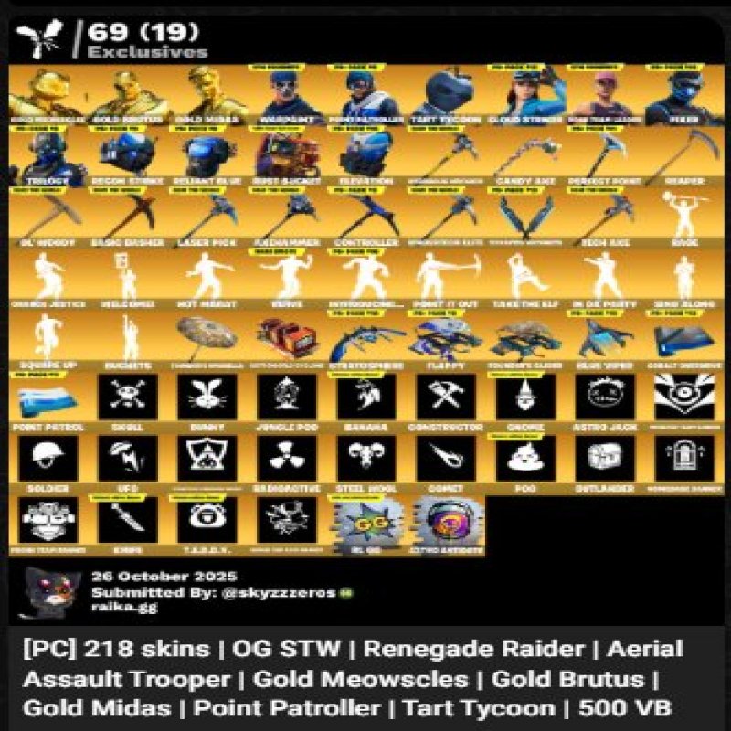 🎨 218 скинов | 🌟 Fortnite аккаунт