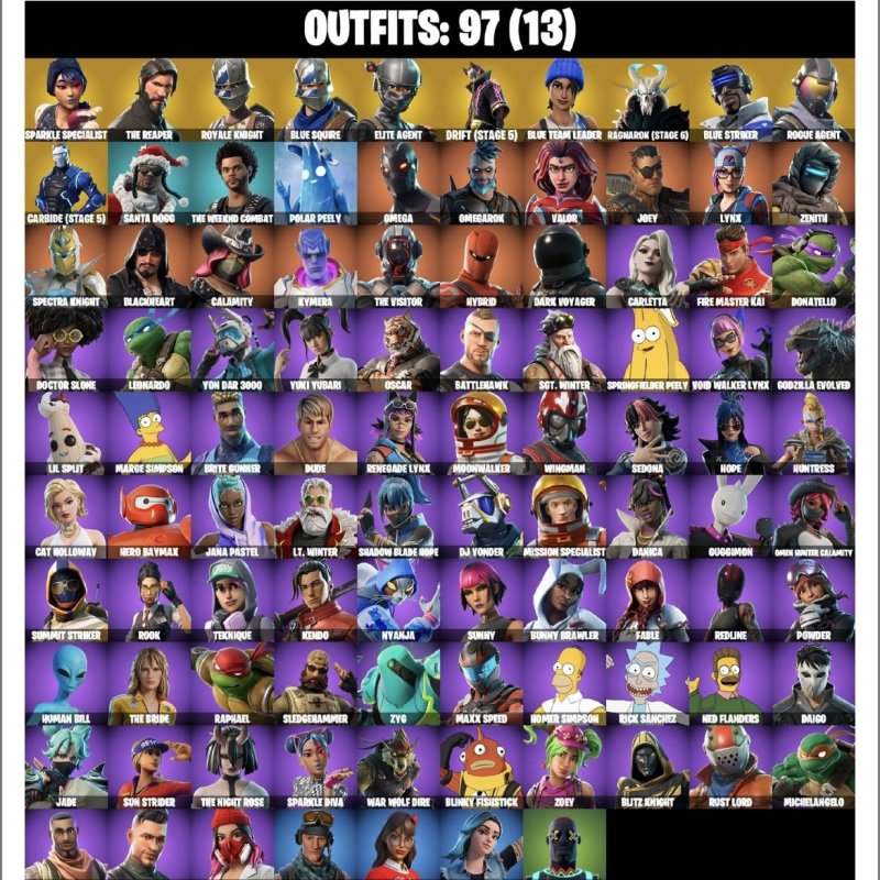 🎨 97 скінів | 🌟 Fortnite акаунт