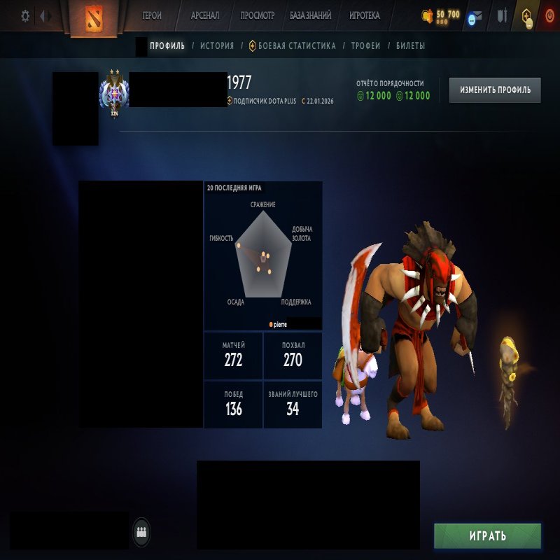 🏅 MMR 4054 | 🕒 184 годин | 🛡 12000