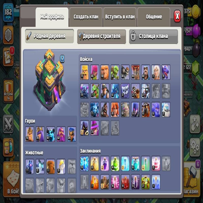 🏰 Clash of Clans акаунт | 14 ратуша | 182 рівень