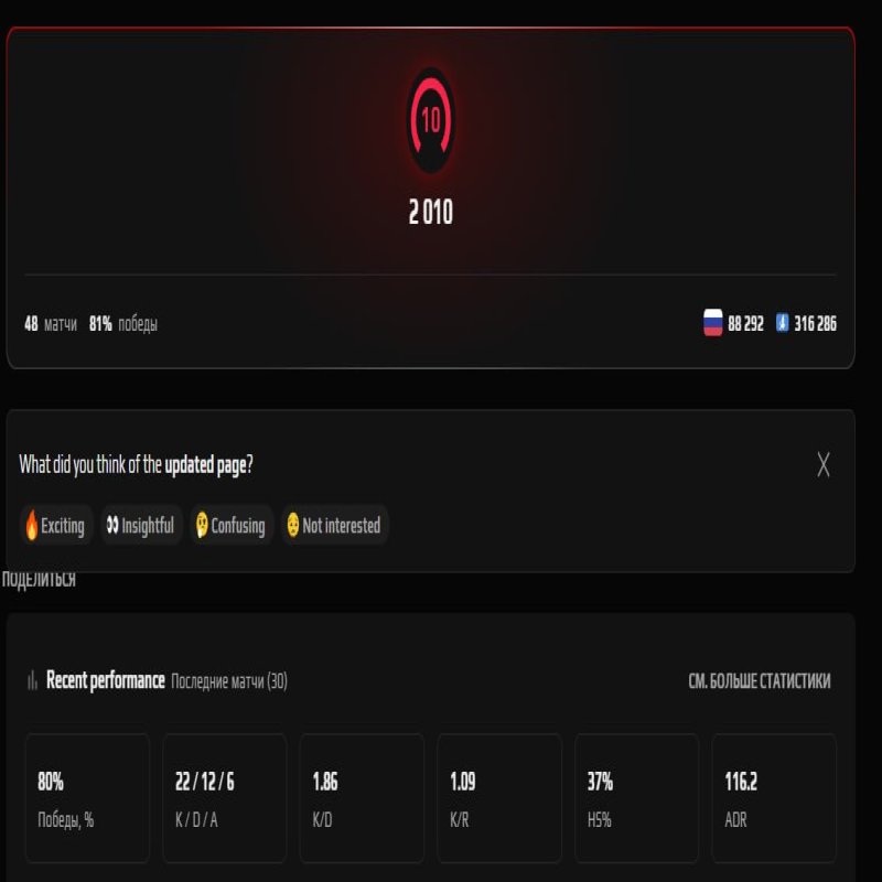 🏆 Faceit LVL 2K | 🎯 2.0 KD | 🕒 48 matches — Ready for Competitive Play!