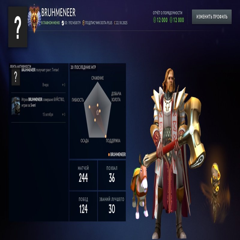 🏅 MMR 7860 | 🕒 196 годин | 🛡 12000