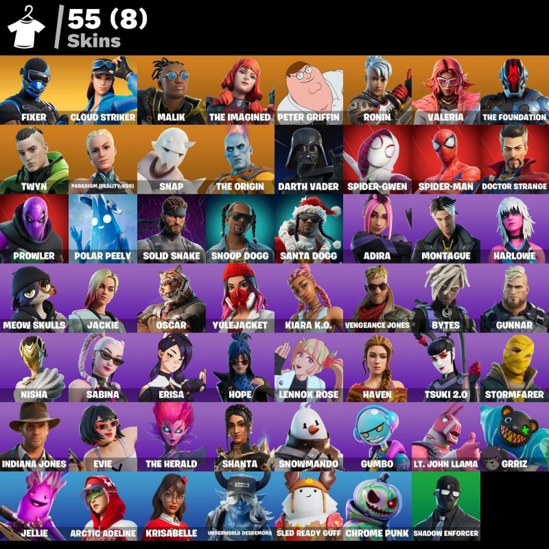 🎨 55 скінів | 🌟 Fortnite акаунт