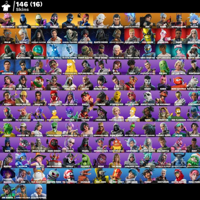 🎨 146 skins | 🌟 Fortnite account