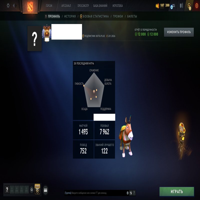 🏅 MMR 8833 | 🕒 600 годин | 🛡 12000