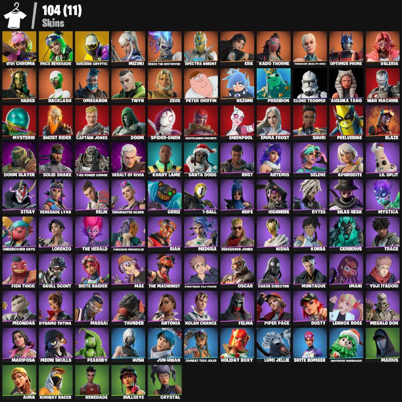 🎨 104 скінів | 🌟 Fortnite акаунт