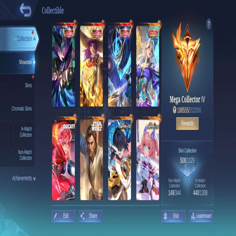 🎮 Mobile Legends акаунт | Міфічний | 130 героїв | 508 облич