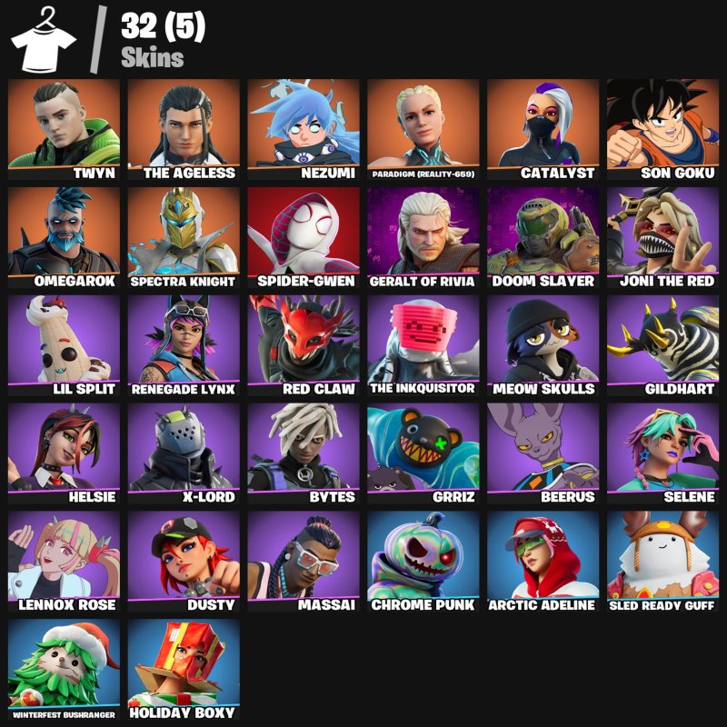 🎨 32 скінів | 🌟 Fortnite акаунт