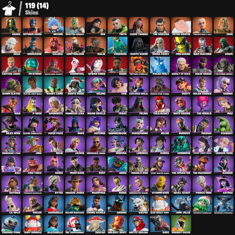 🎨 119 skins | 🌟 Fortnite account