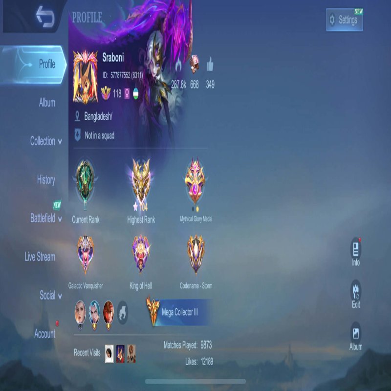 🎮 Mobile Legends акаунт | Міфічний Безсмертний | 130 героїв | 502 облич