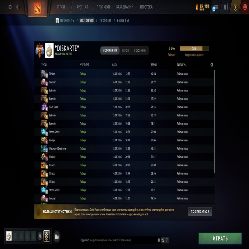 🏅 MMR 5646 | 🕒 1001 годин | 🛡 10051