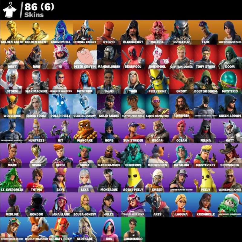 🎨 86 skins | 🌟 Fortnite account