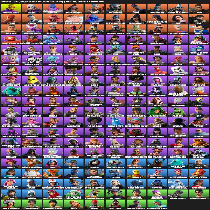 🎨 198 скінів | 🌟 Fortnite акаунт