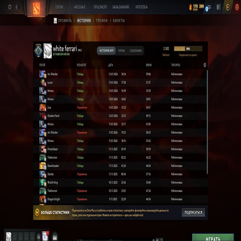 🏅 MMR 2302 | 🕒 509 годин | 🛡 11580