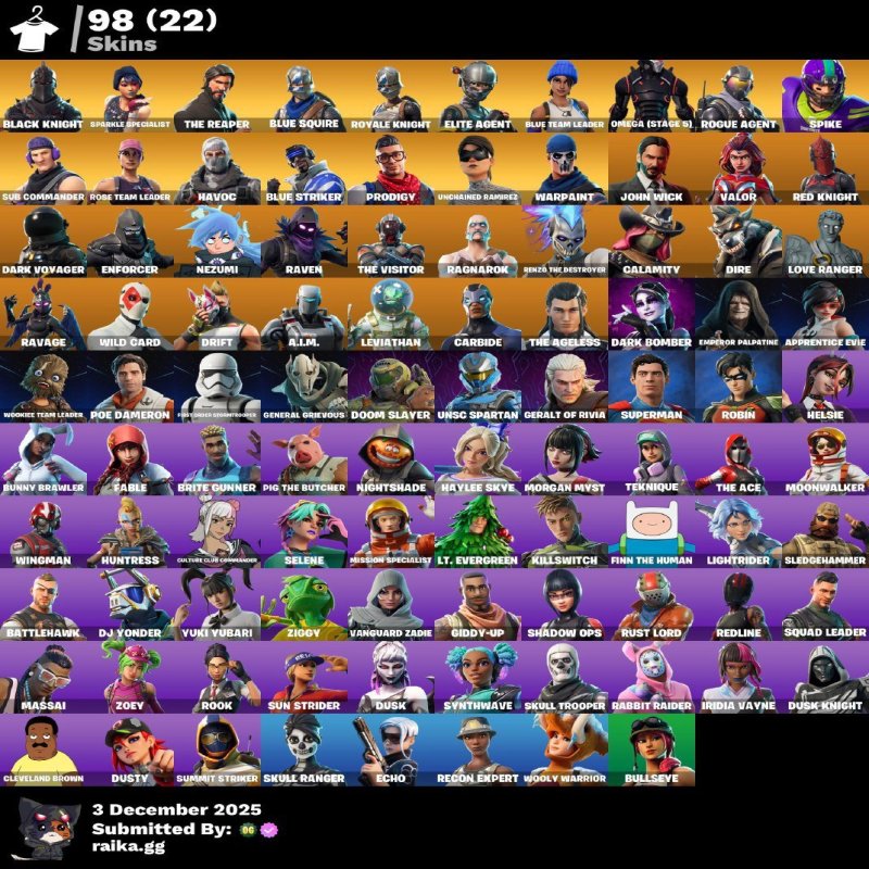 🎨 98 скинов | 🌟 Fortnite аккаунт