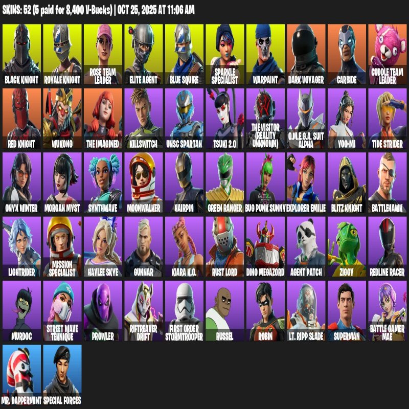 🎨 52 скінів | 🌟 Fortnite акаунт