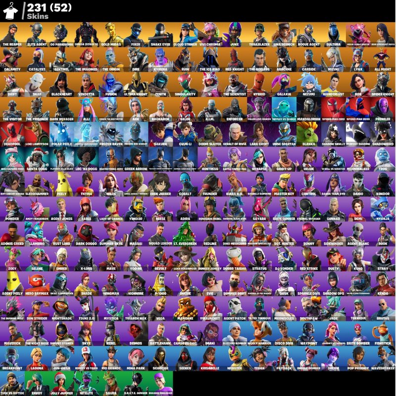 🎨 231 skins | 🌟 Fortnite account