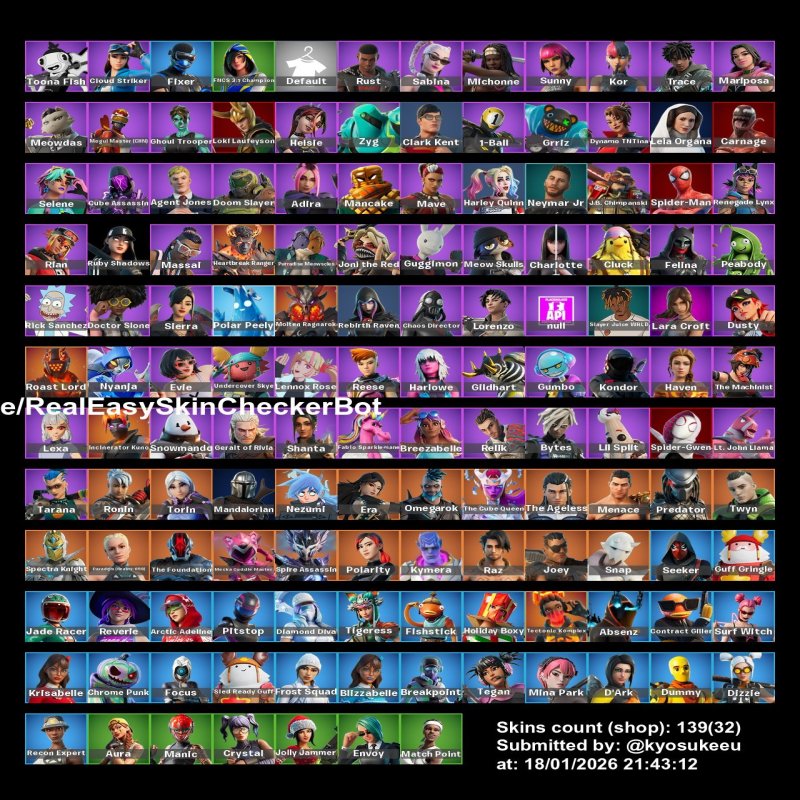 🎨 139 skins | 🌟 Fortnite account