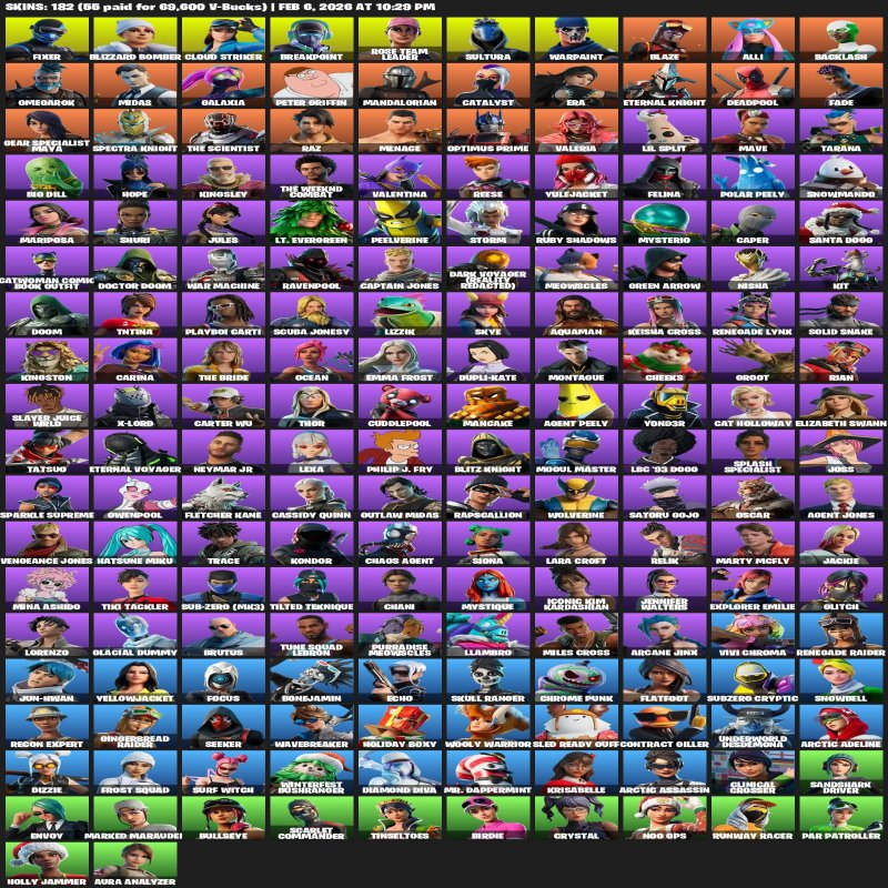 🎨 182 skins | 🌟 Fortnite account