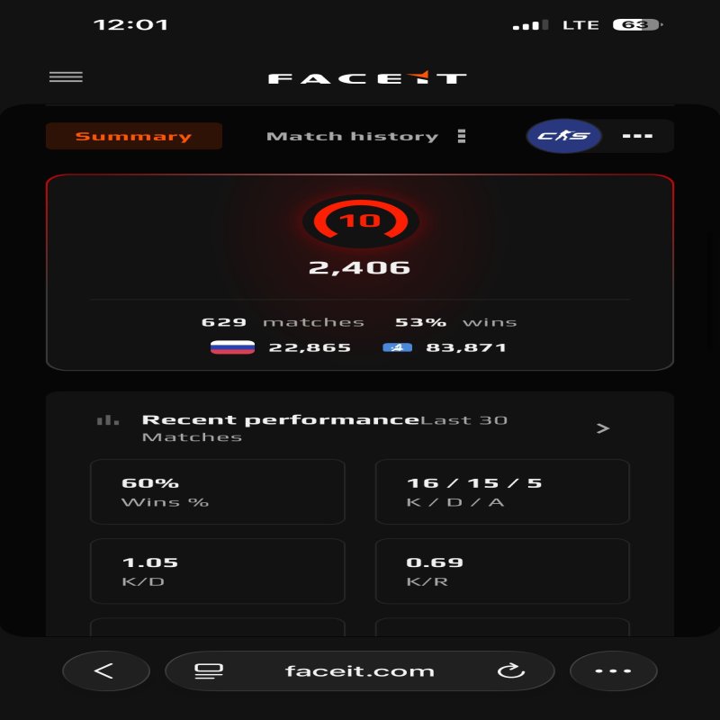 🏆 CS Prime | 🎯 Faceit LVL 10 | 🕒 629 matches - Ready for Ranked Play