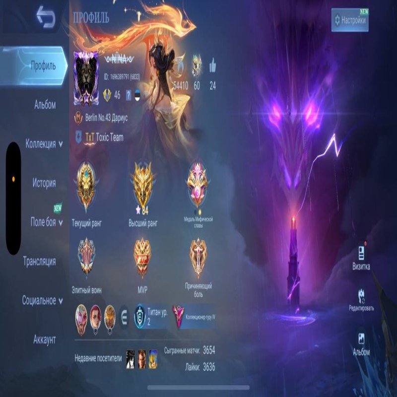 🎮 Mobile Legends account | Legend | 100 heroes | 217 skins