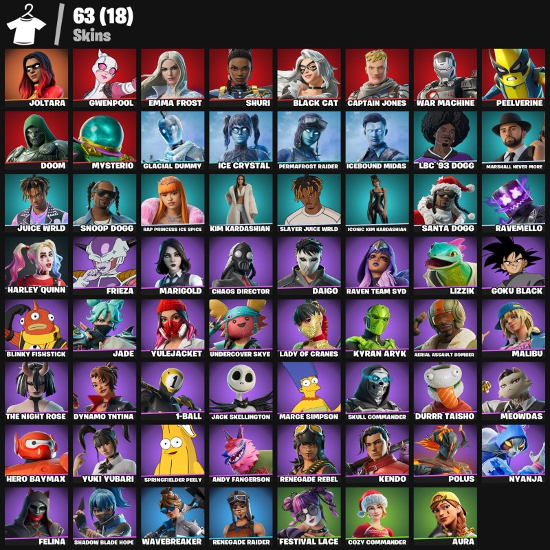 🎨 63 skins | 🌟 Fortnite account