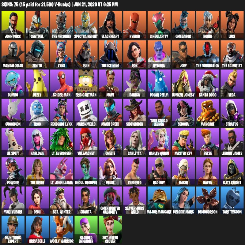 🎨 182 скіна | 🌟 Fortnite акаунт