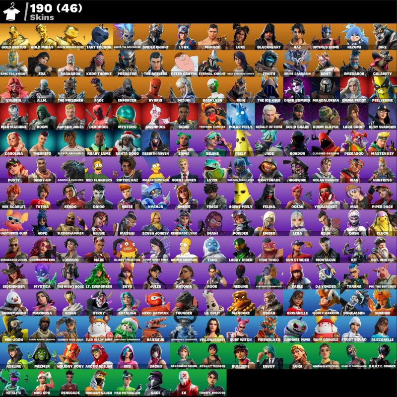 🎨 190 skins | 🌟 Fortnite account