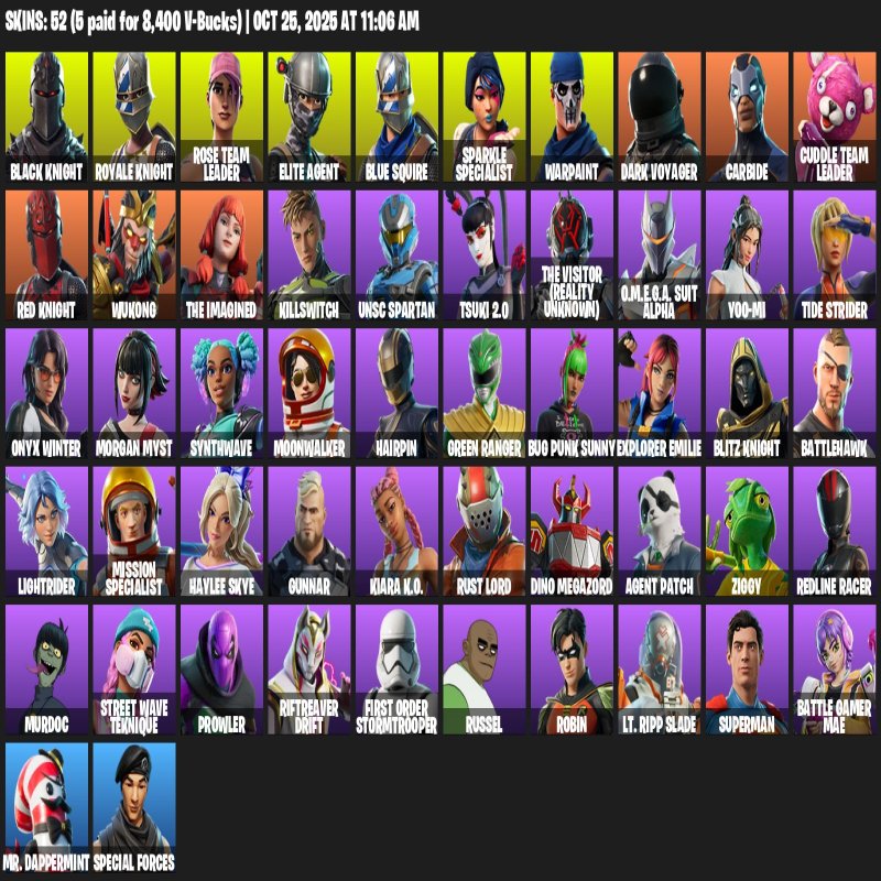 🎨 52 скінів | 🌟 Fortnite акаунт