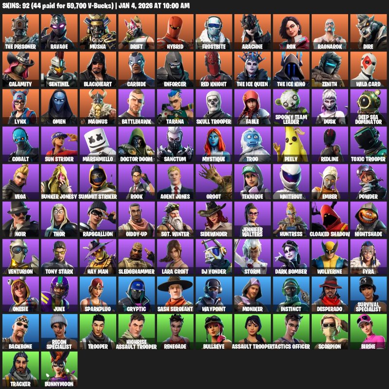 🎨 92 скінів | 🌟 Fortnite акаунт