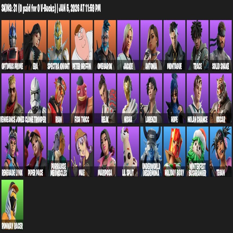 🎨 31 скін | 🌟 Fortnite акаунт