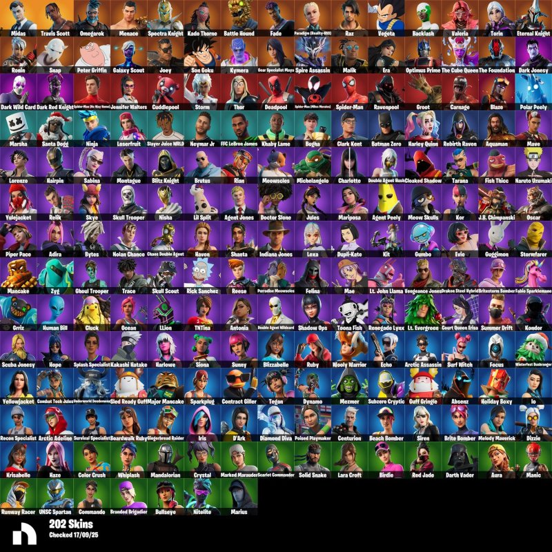 🎨 202 скінів | 🌟 Fortnite акаунт