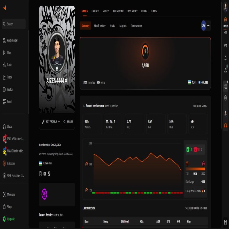 🔥 FACEIT LVL 9 | 🎯 1938 ELO | 🕒 1692 hours — Ready for Competitive Matches