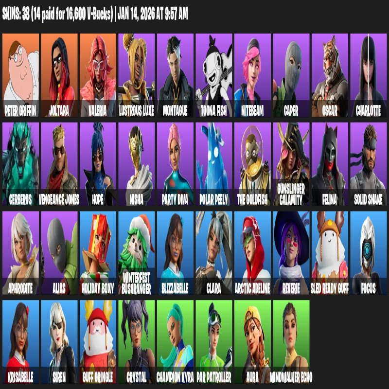 🎨 38 скінів | 🌟 Fortnite акаунт