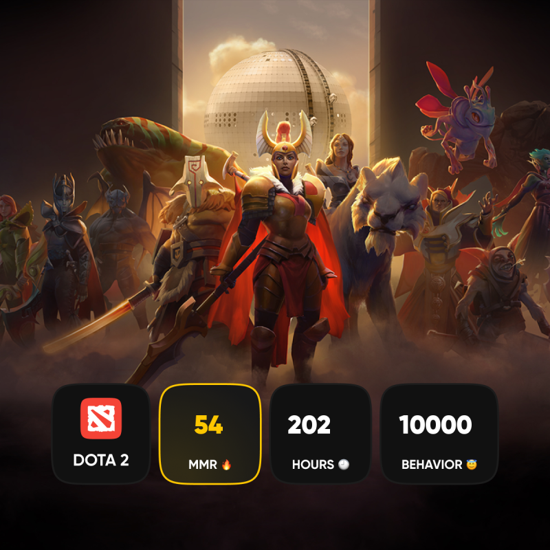 🏅 MMR 54 | 🕒 202 годин | 🛡 10000