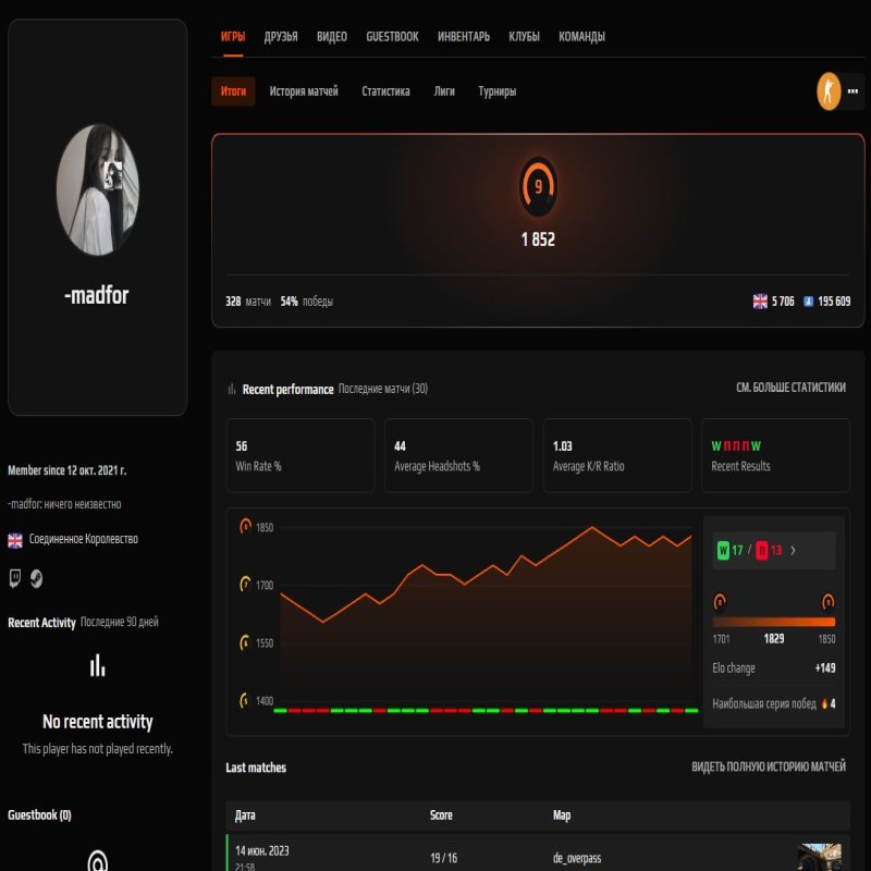 🏆 PRIME | 🎯 FACEIT LVL 9 | 🕒 328 матчей — Готов к соревновательным играм!