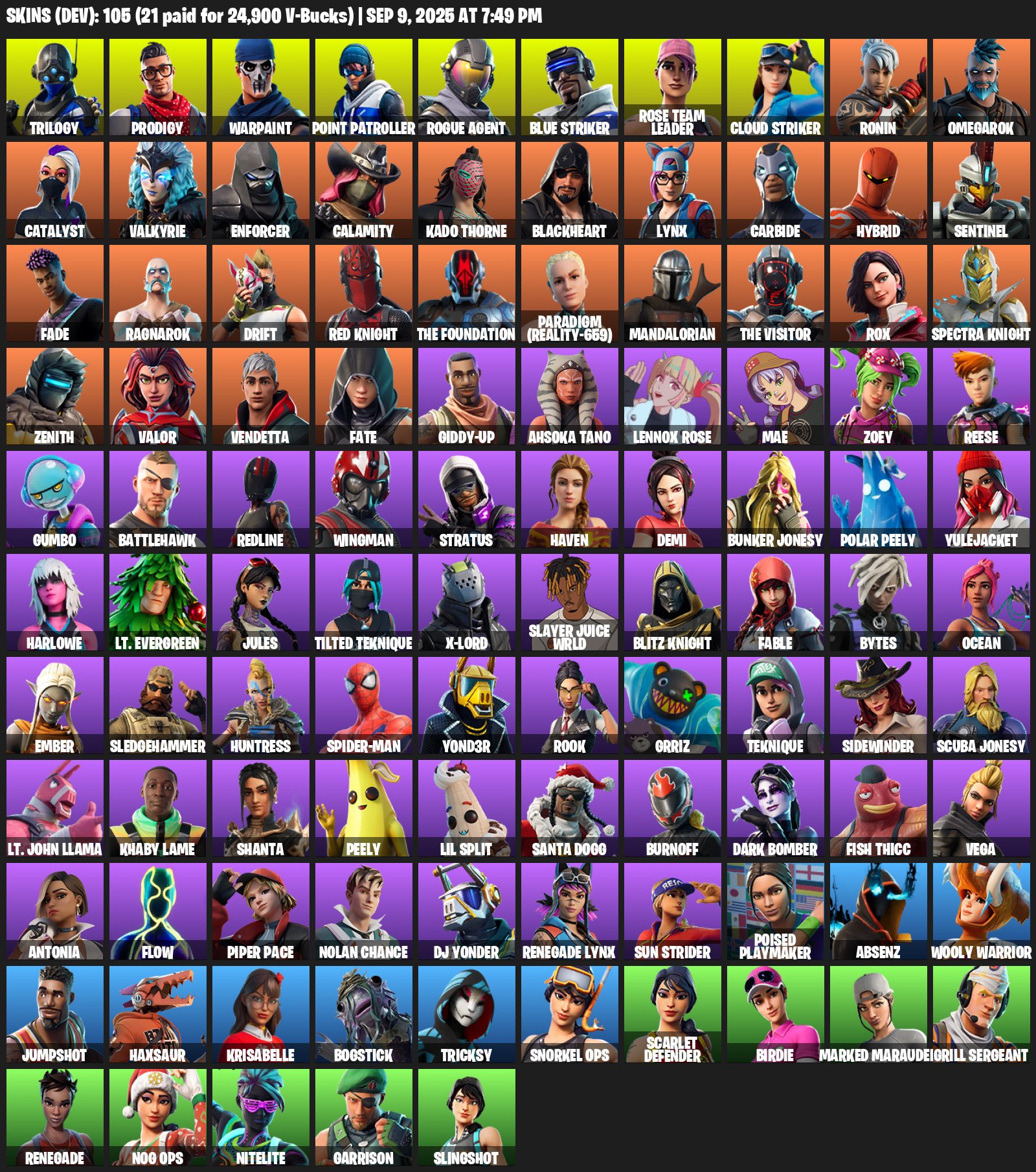 🎨 106 skins | 🌟 Fortnite account