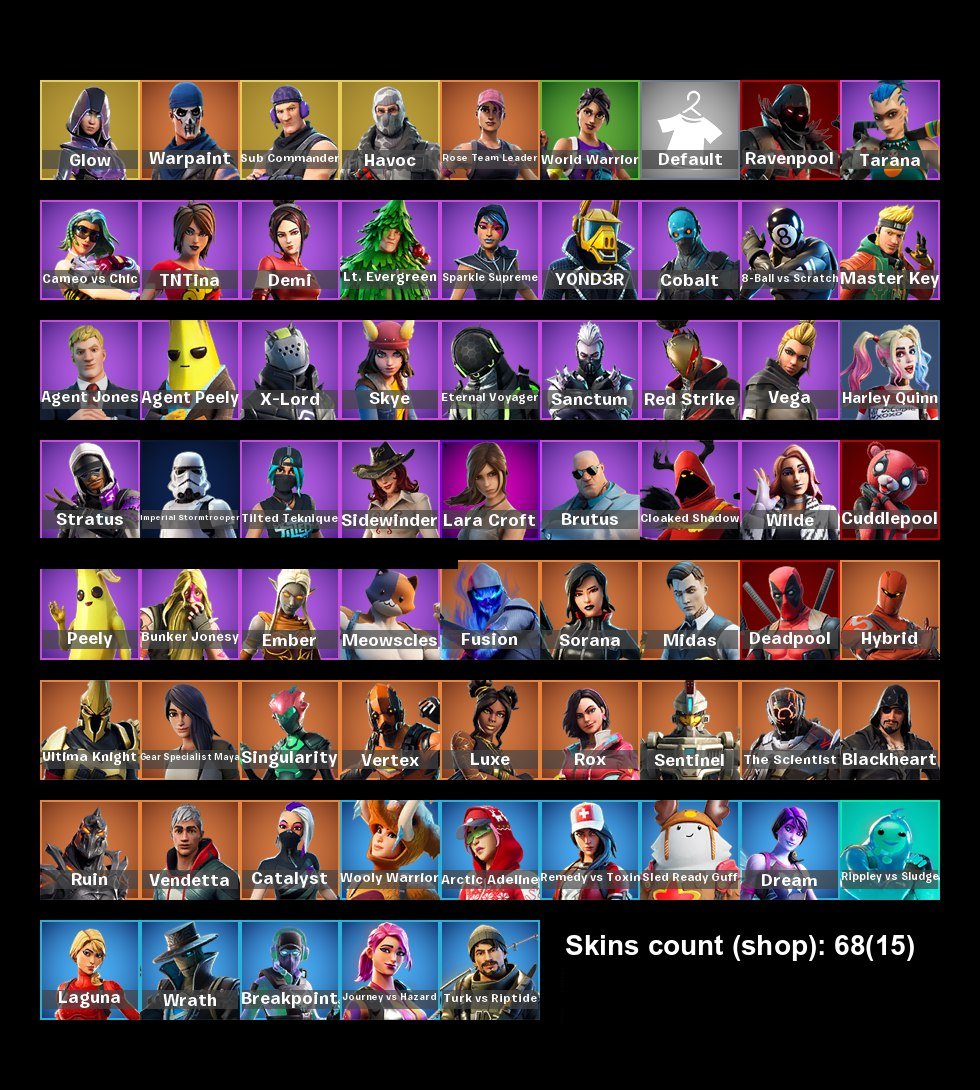 🎨 68 скінів | 🌟 Fortnite акаунт