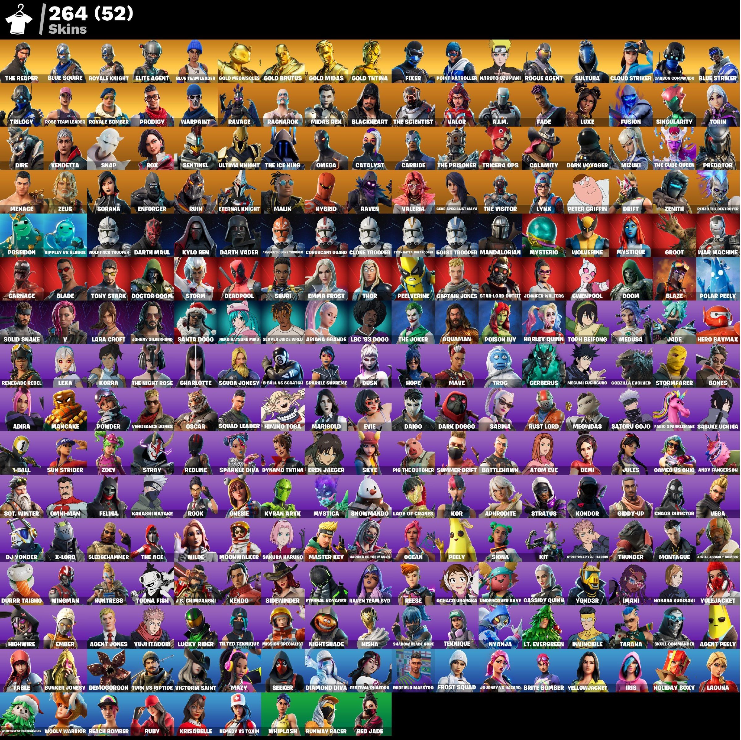 🎨 264 скинов | 🌟 Fortnite аккаунт