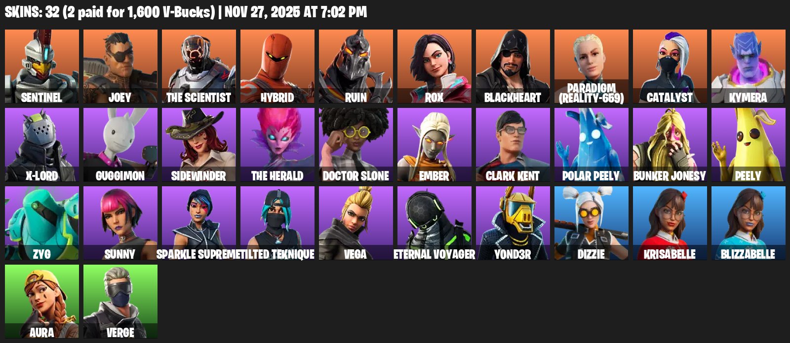 🎨 32 skins | 🌟 Fortnite account