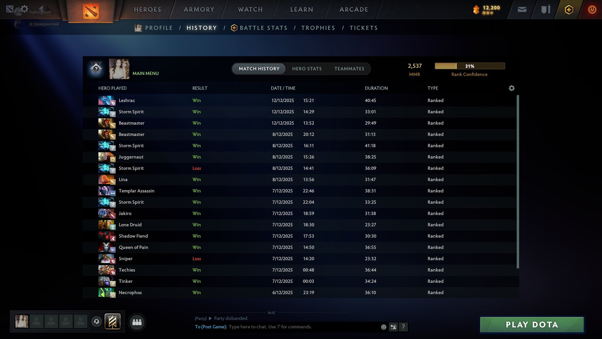 🏅 MMR 2500 | 🕒 1200 hours | 🛡 9000