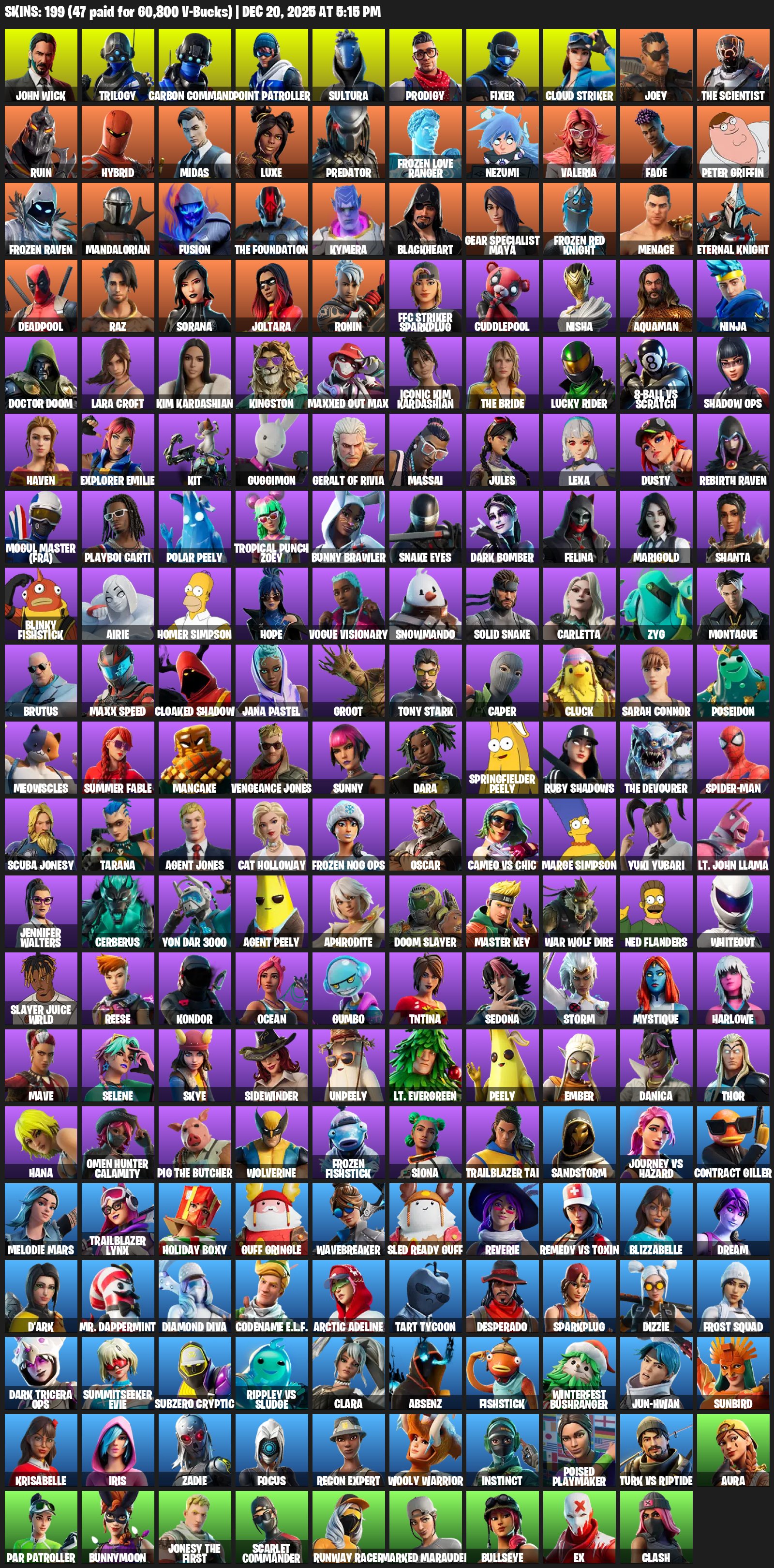 🎨 198 skins | 🌟 Fortnite account