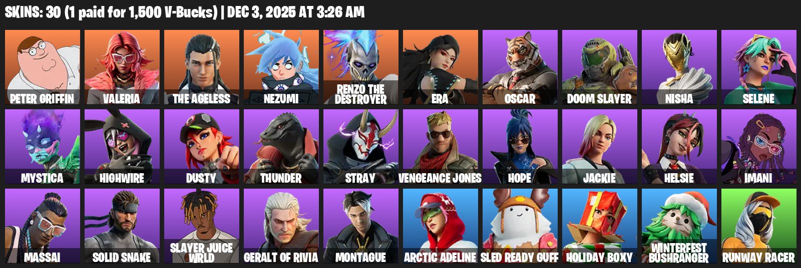 🎨 30 skins | 🌟 Fortnite account