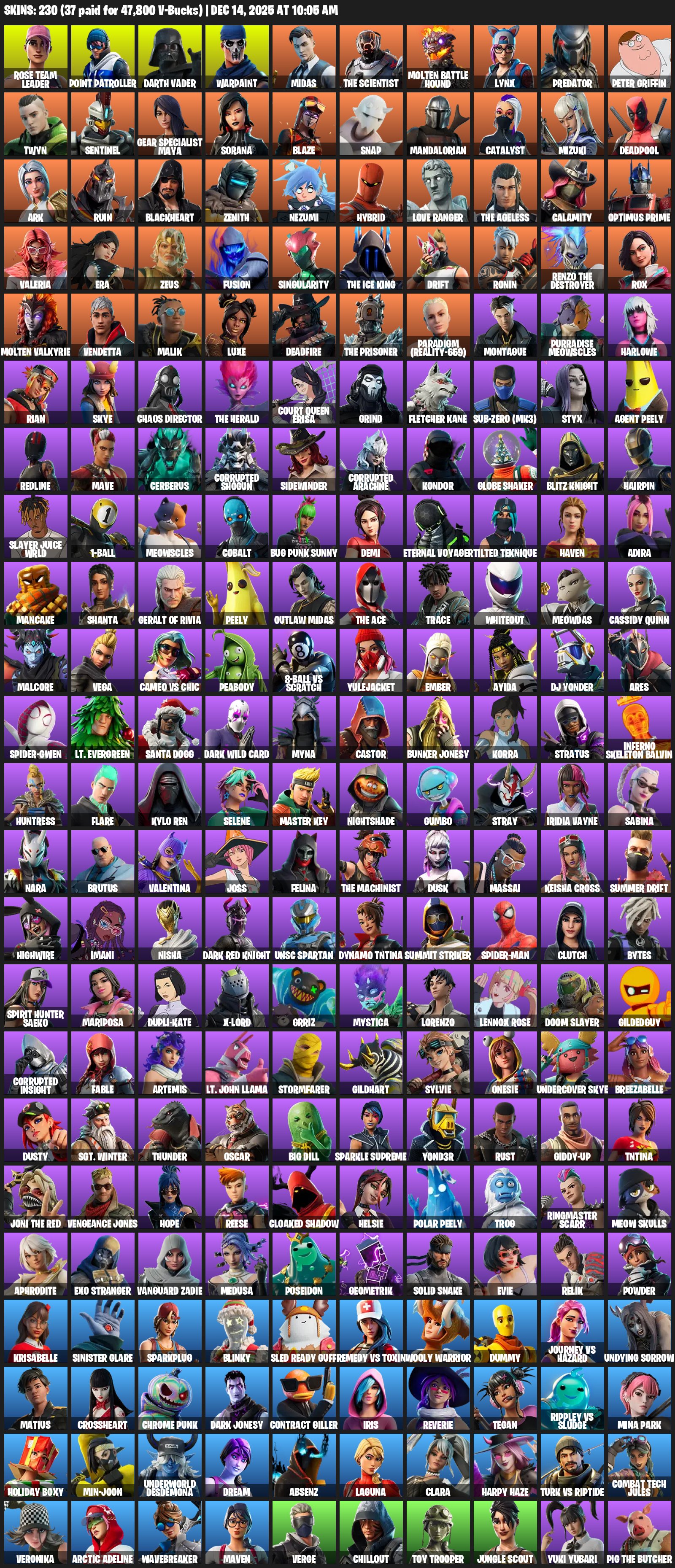 🎨 218 skins | 🌟 Fortnite account