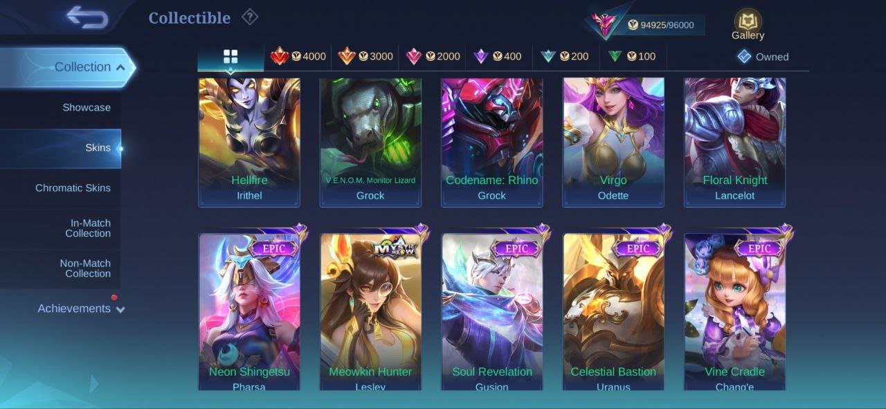 🎮 Mobile Legends account | Mythic | 119 heroes | 287 skins