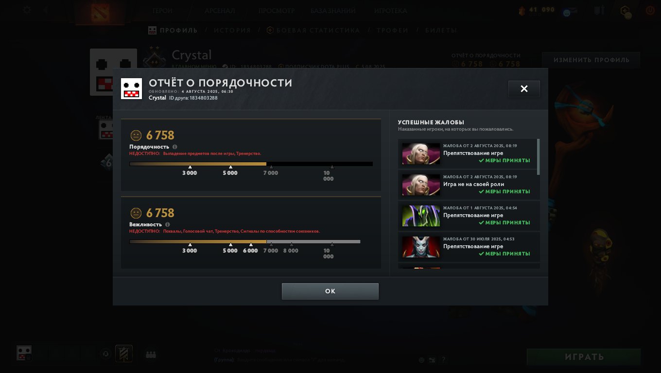 🏅 MMR 878 | 🕒 200 годин | 🛡 6758